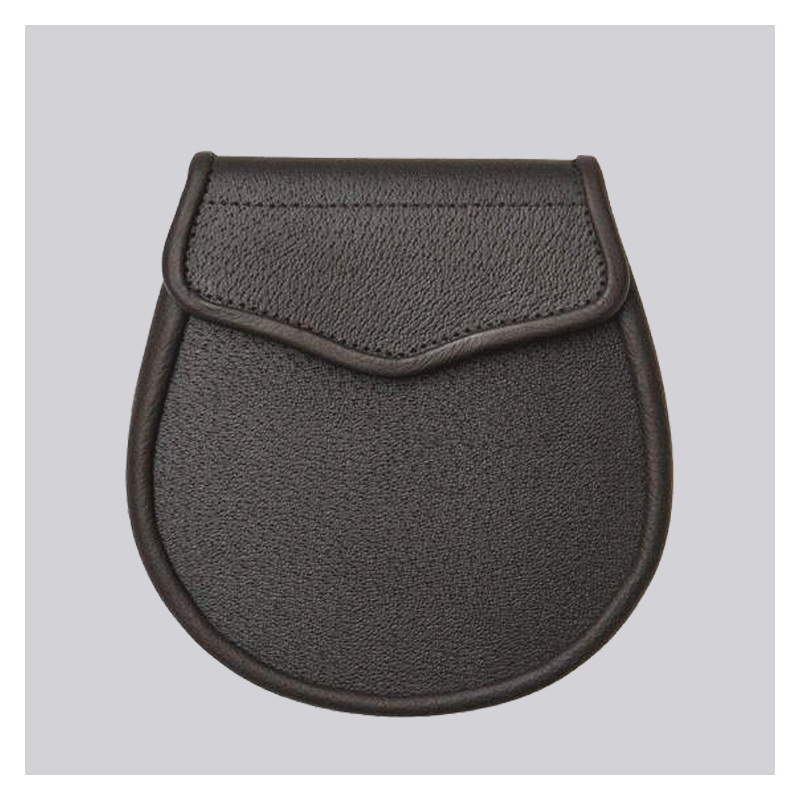 Basic Design Plain Dark Brown Leather Sporran Basic Design Plain Dark Brown Leather Sporran
