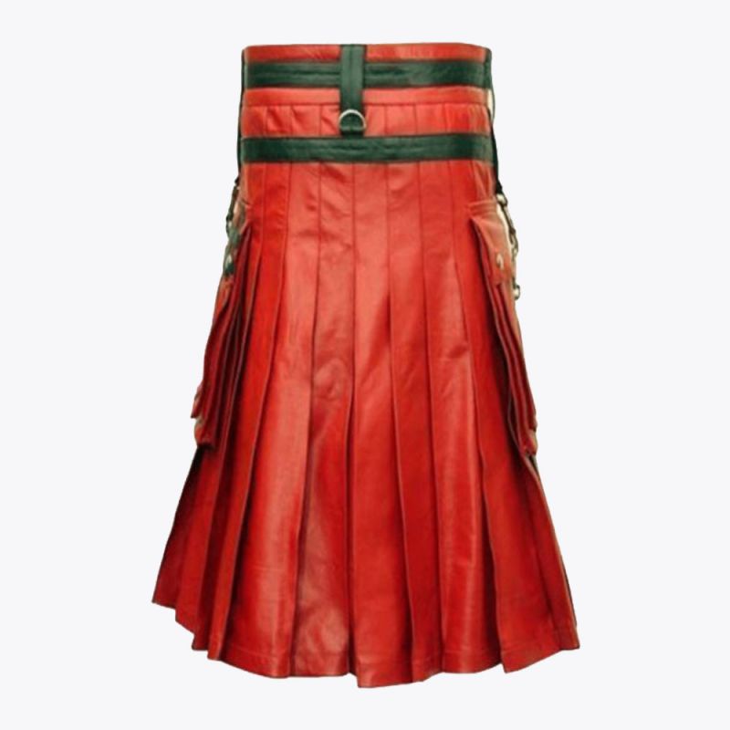 Black & Red Gothic Hybrid Kilt For Men

