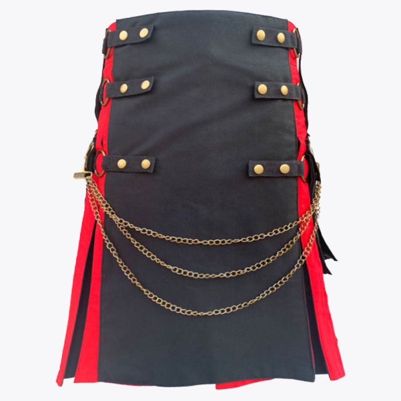 Black and Red Hybrid Utility Kilt
