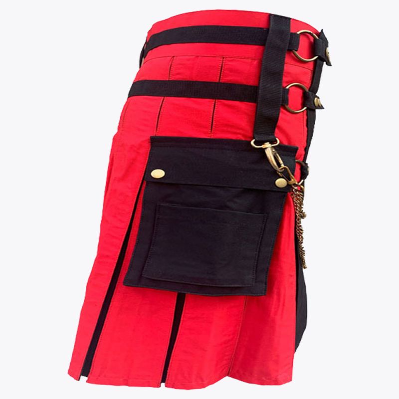 Black and Red Hybrid Utility Kilt
