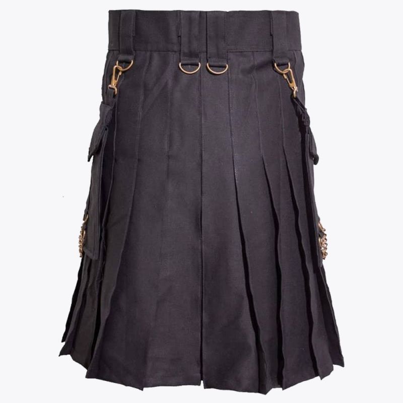 Black Deluxe Utility Kilt
