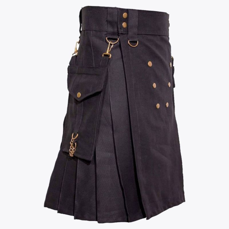 Black Deluxe Utility Kilt
