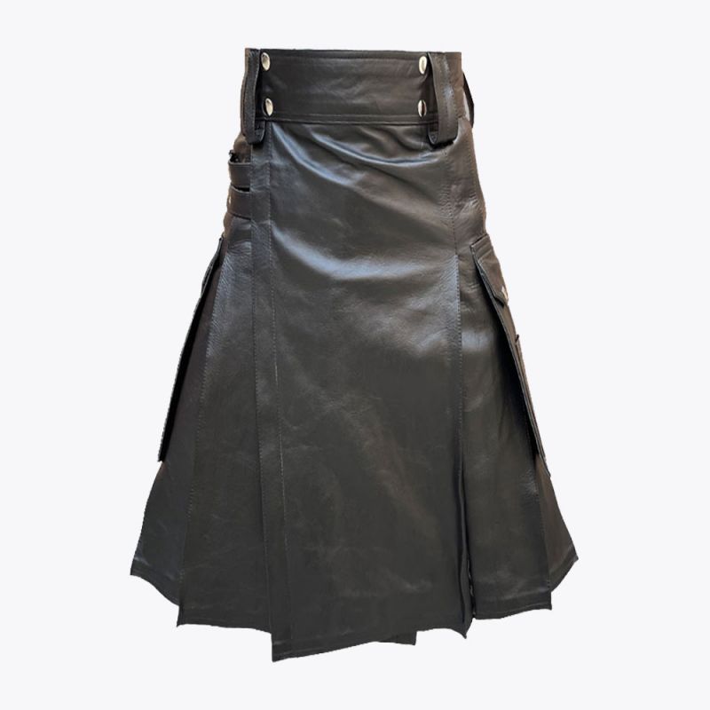 Black Leather Kilt
