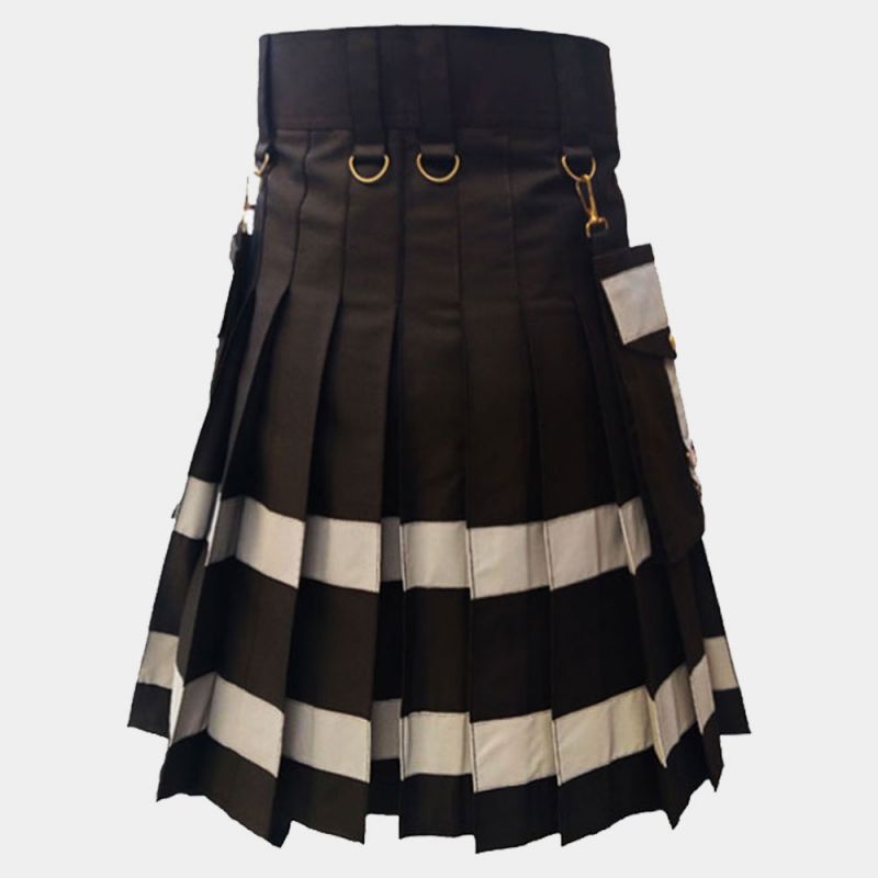 Black Style Utility Kilt For Men