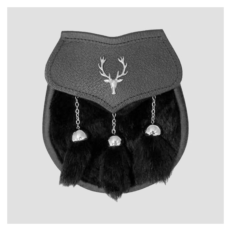 Black Rabbit Fur Semi Dress Sporran Black Rabbit Fur Semi Dress Sporran