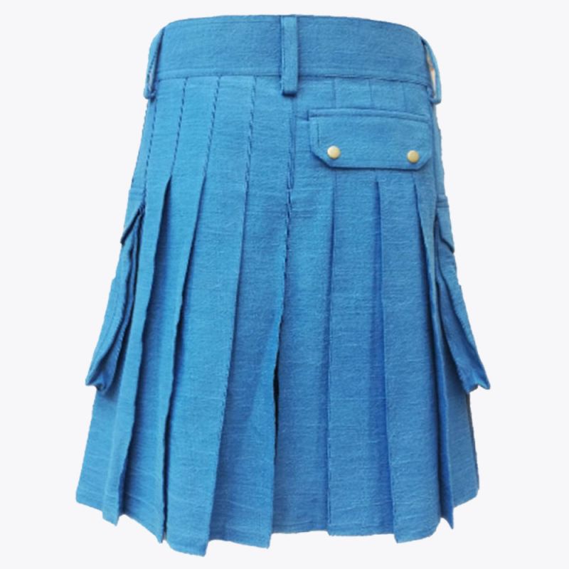 Blue Denim Kilt For Men
