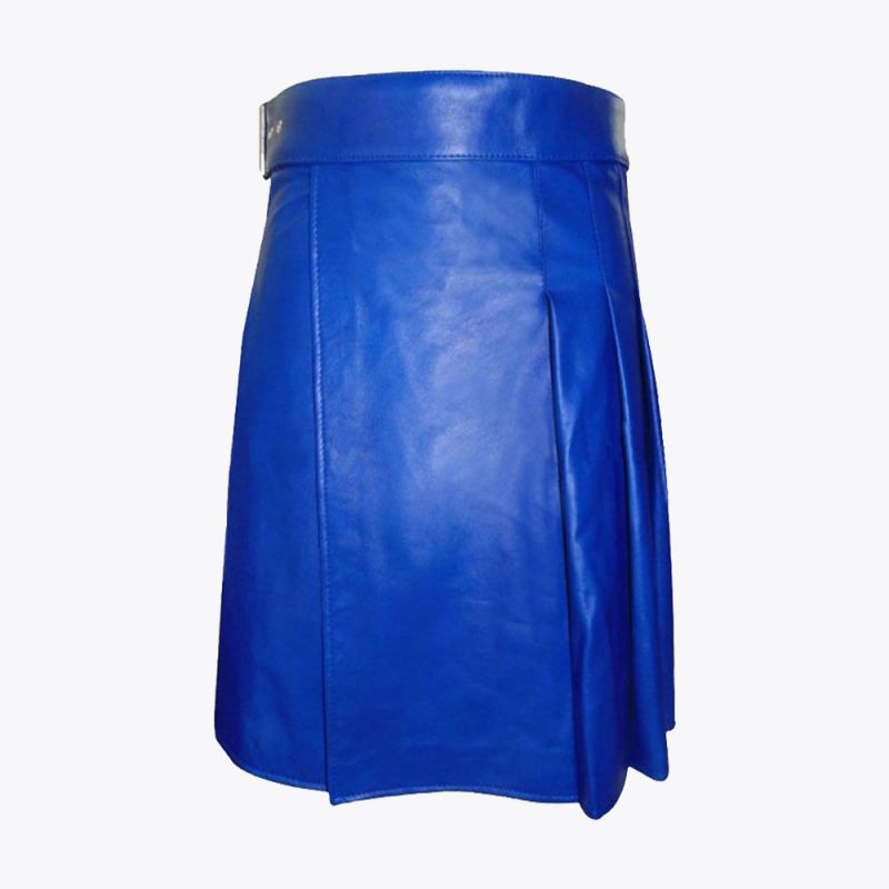 Blue Leather Kilt Mens
