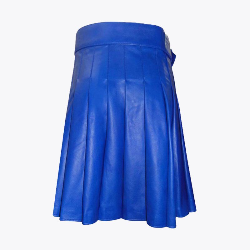 Blue Leather Kilt Mens
