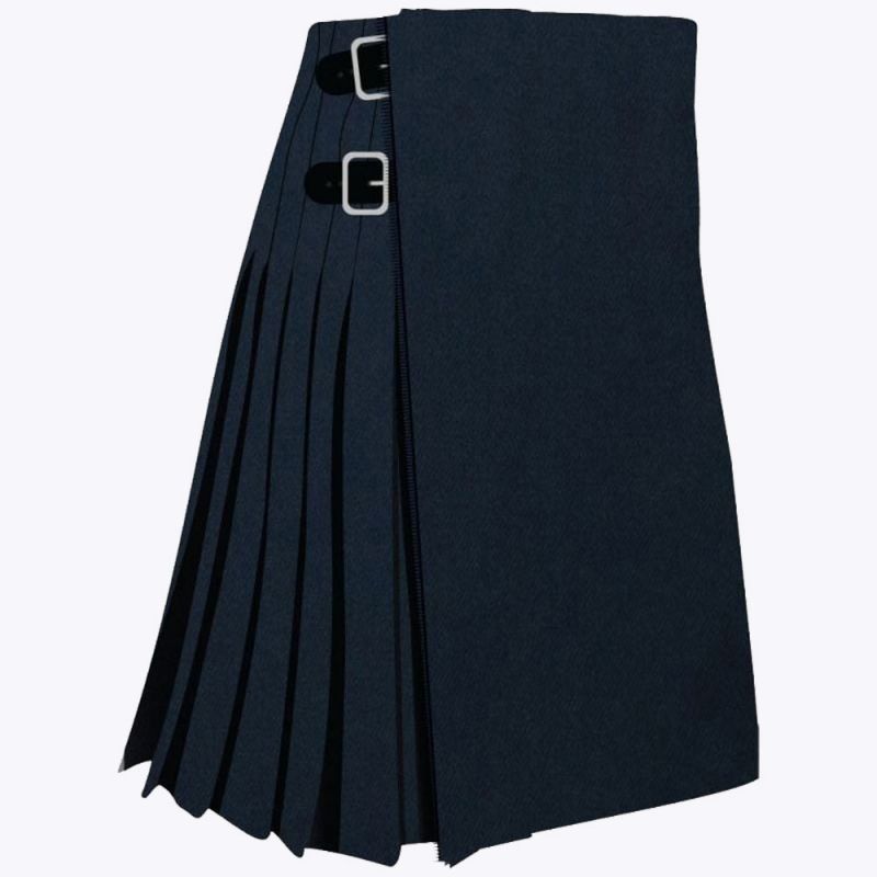 Blue Modern Plain Colored Tartan Kilt Blue Modern Plain Colored Tartan Kilt