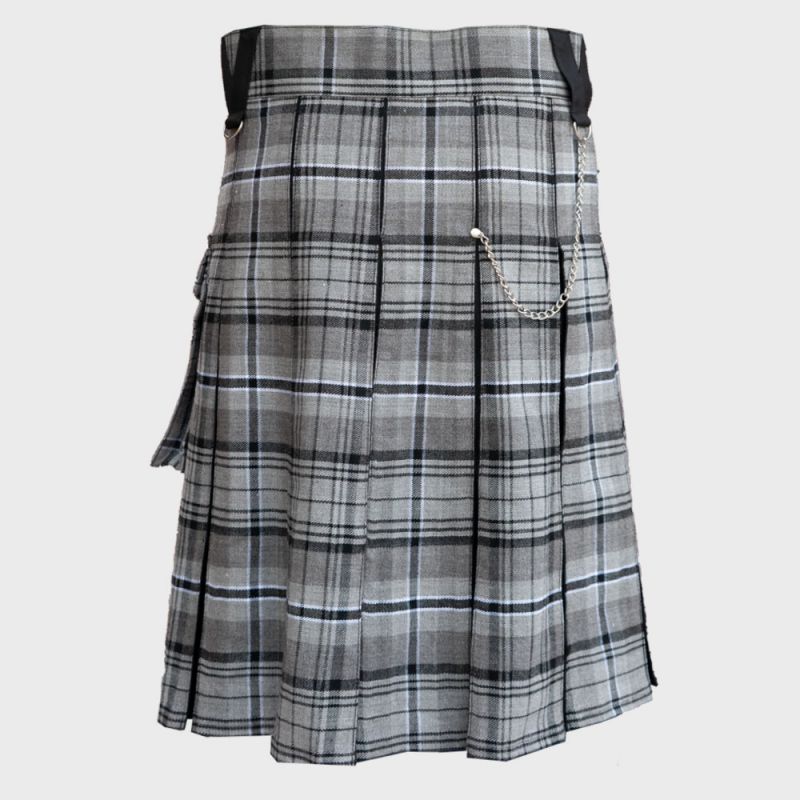 Box Pleated Grey Hamilton Modern Kilt