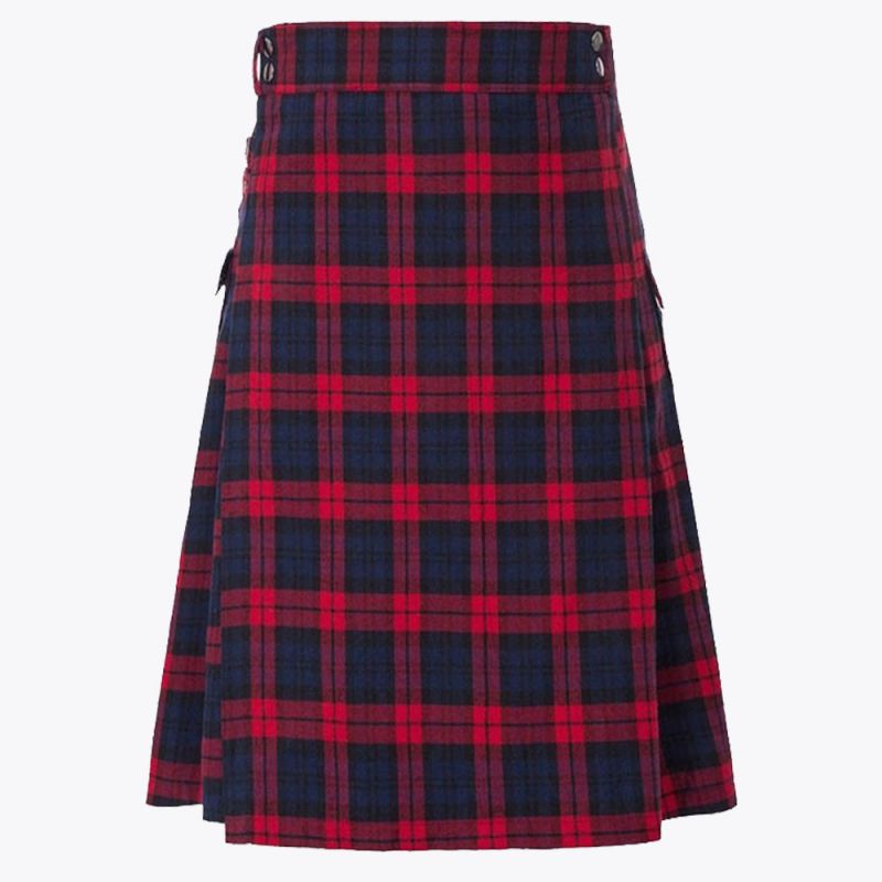 Brown Modern Utility Tartan kilt With Tartan Straps
