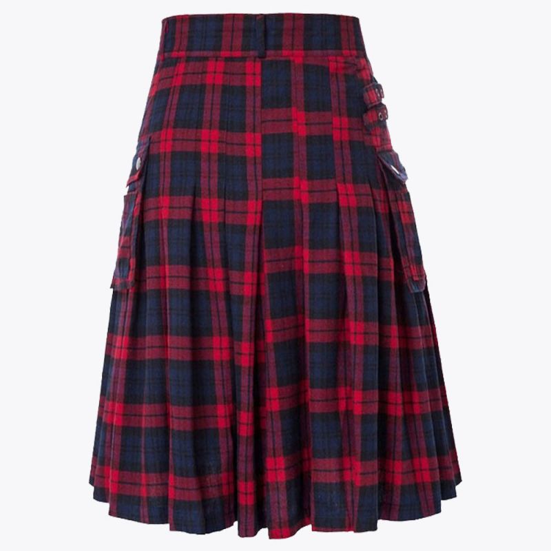 Brown Modern Utility Tartan kilt With Tartan Straps
