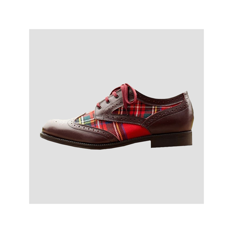 Brown Brogue Tartan Shoes Brown Brogue Tartan Shoes