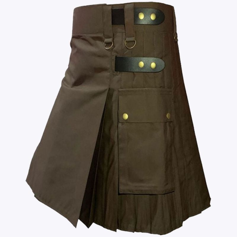 Brown Fashion Utility Kilt For Man Brown Fashion Utility Kilt For Man