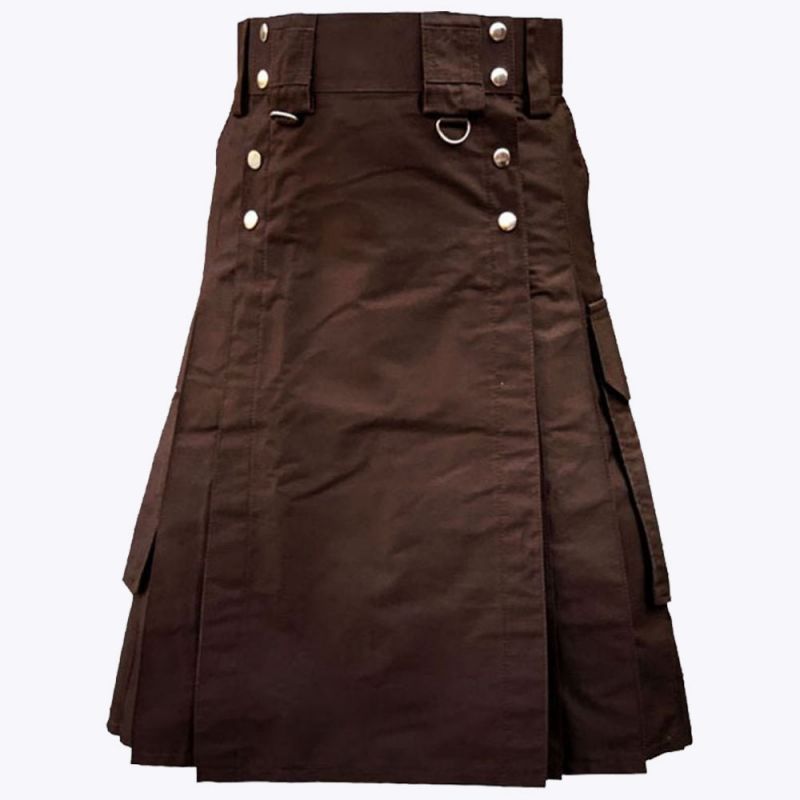 Brown Modern Utility Kilt For Man Brown Modern Utility Kilt For Man