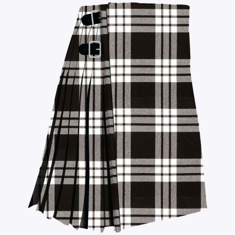 Clan MacFarlane Black & White Tartan Kilt Clan MacFarlane Black & White Tartan Kilt