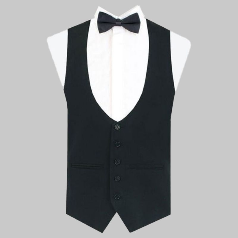 Evening Waistcoat Black With Five Buttons