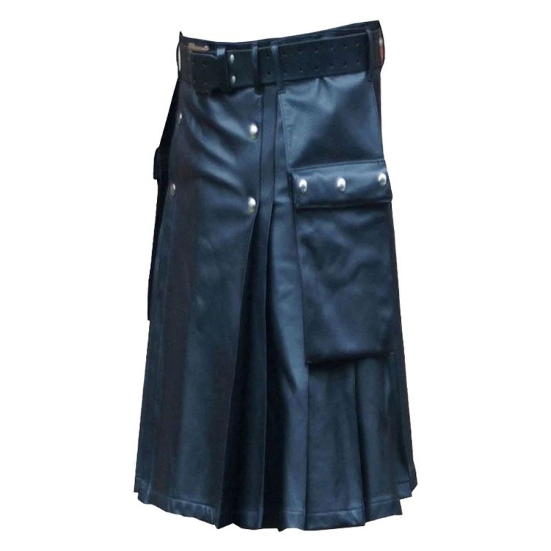 Gentleman Blue Leather Kilt