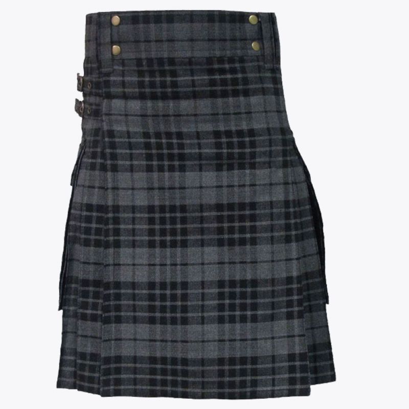 Granite Grey Tartan Utility Kilt
