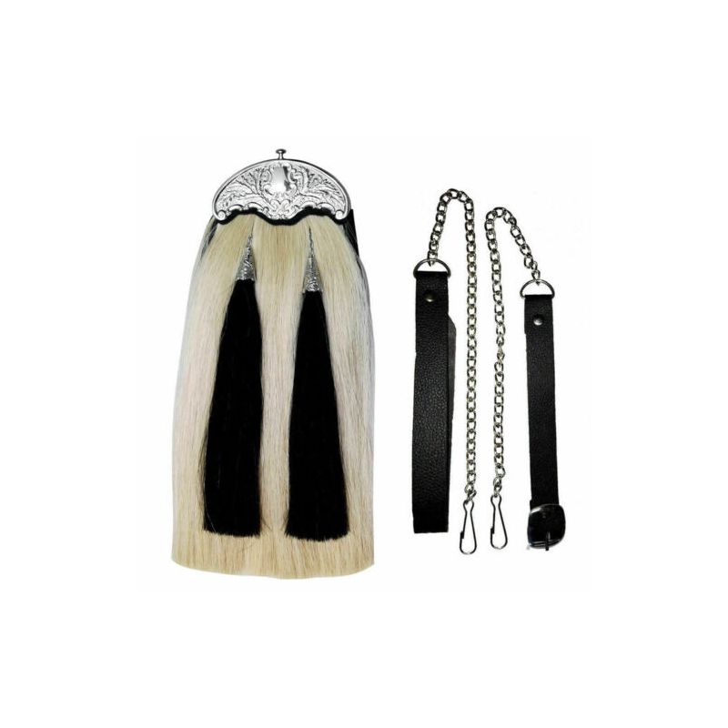 Horse Hair Sporran with Two Black Tassels Horse Hair Sporran with Two Black Tassels