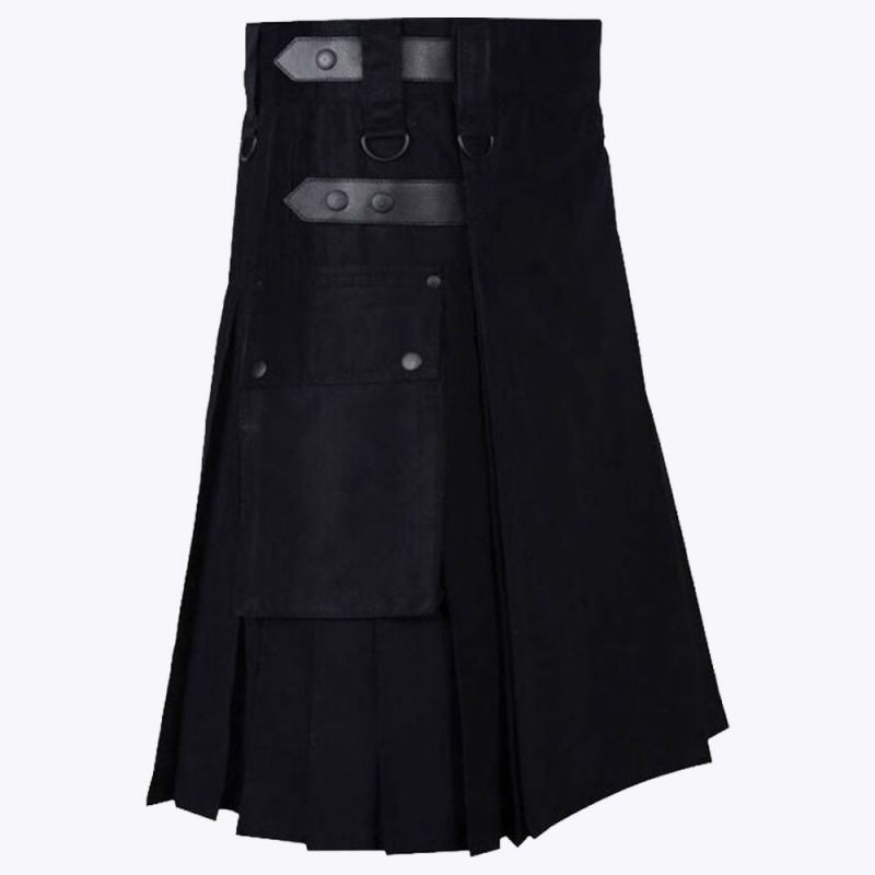 Lautreamont Men Black Utility Kilt Lautreamont Men Black Utility Kilt