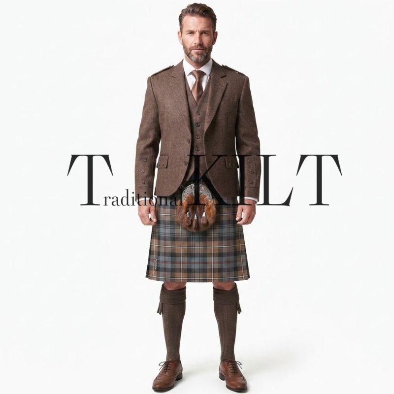 Full Highland Kilt Outfit With Tweed Jacket