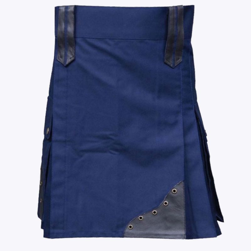 Modern Blue Utility Kilt For Men Modern Blue Utility Kilt For Men