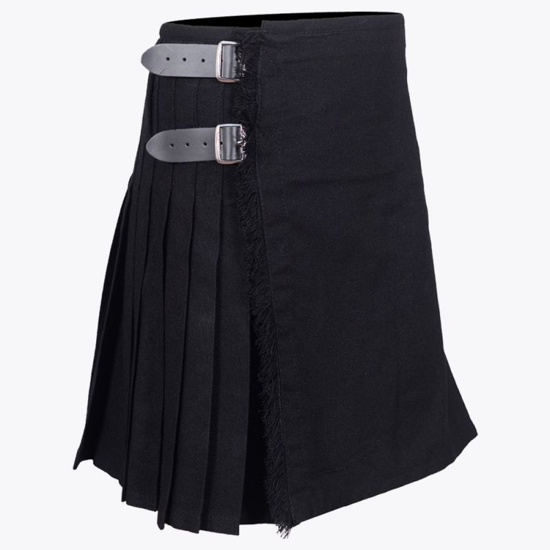 Plain Black Tartan kilt