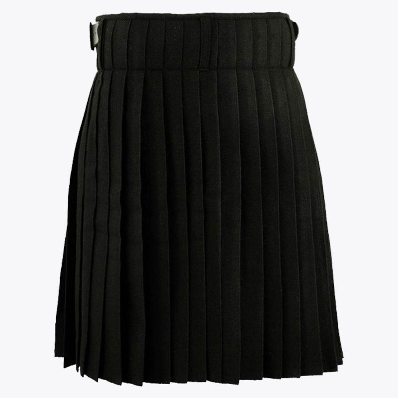 Plain Black Tartan kilt