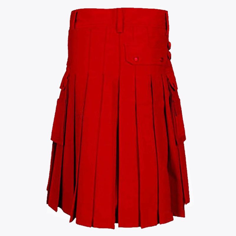 Red Utility Kilt For Men
