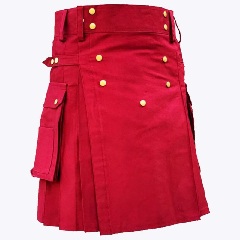 Red Modern Utility Kilt Red Modern Utility Kilt