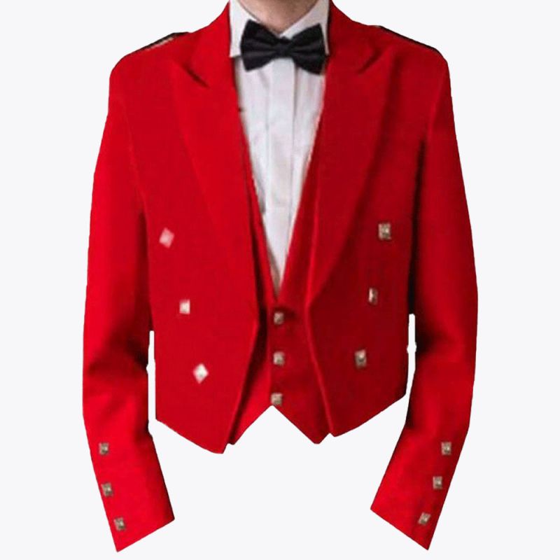 Red Prince Charlie Jacket With Waistcoat Red Prince Charlie Jacket With Waistcoat