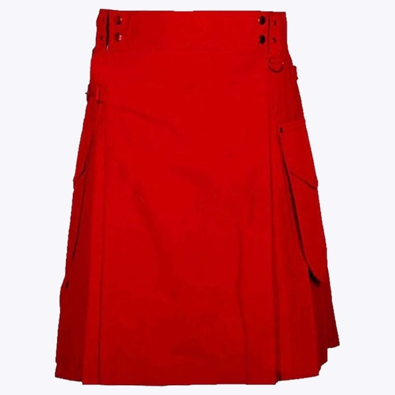 Red Utility Kilt For Men Red Utility Kilt For Men
