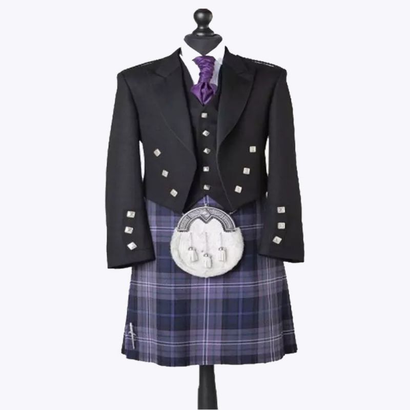 Traditional Scottish Prince Charlie 5 Button Jacket Kilt Outfit Traditional Scottish Prince Charlie 5 Button Jacket Kilt Outfit