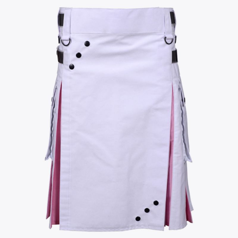 White & Pink Hybrid Utility Kilt White & Pink Hybrid Utility Kilt