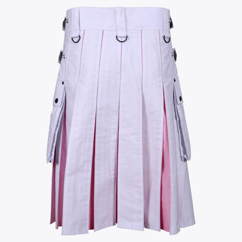White & Pink Hybrid Utility Kilt