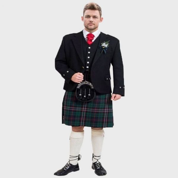 Black Argyll Jacket & Kilt Outfit Package
