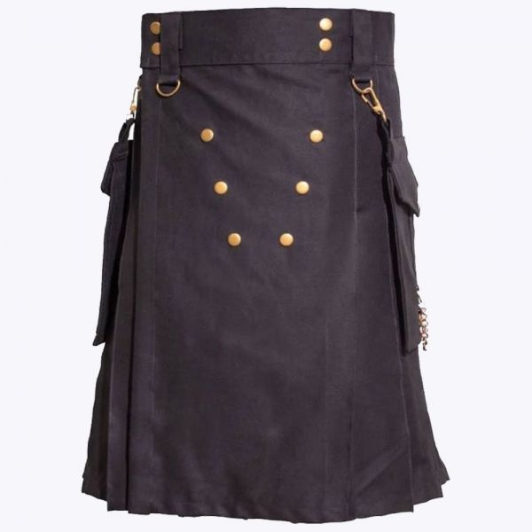 Black Deluxe Utility Kilt 