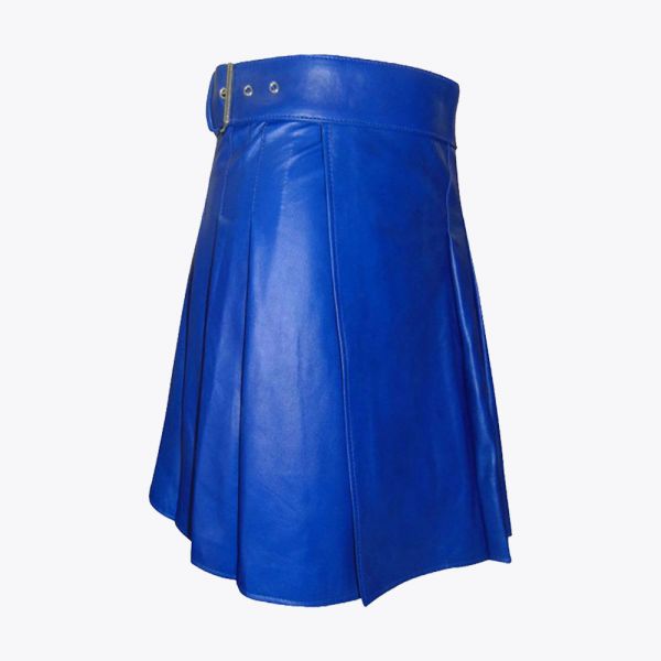 Blue Leather Kilt Mens
