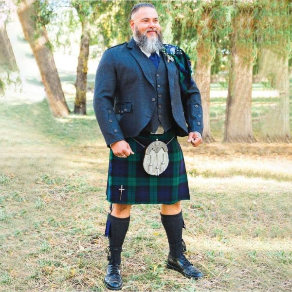Blue Argyll Jacket with Black Watch Kilt Outfit Package
