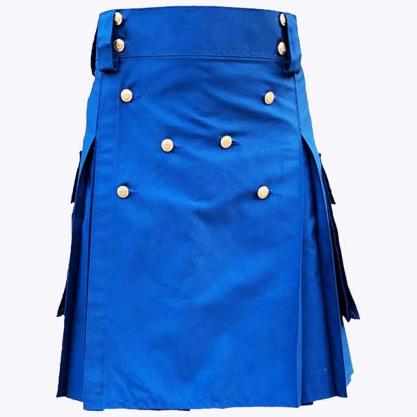 Blue Utility Kilt For Men
