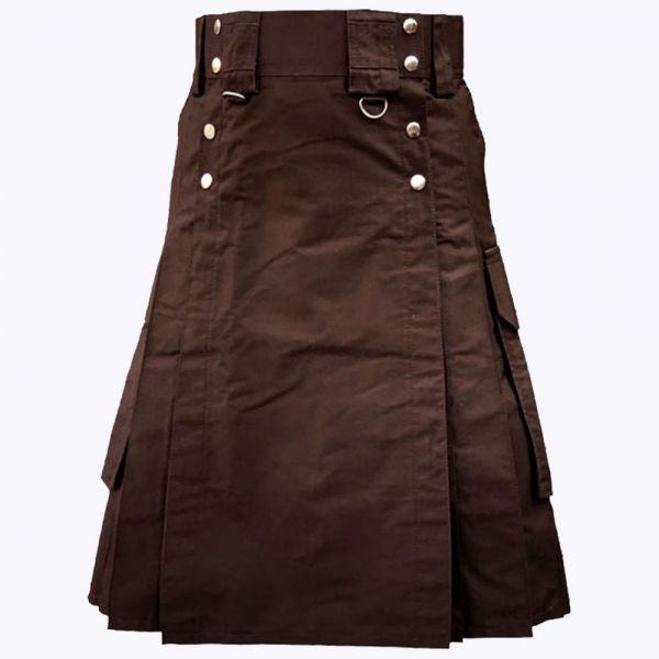 Brown Modern Utility Kilt For Man

