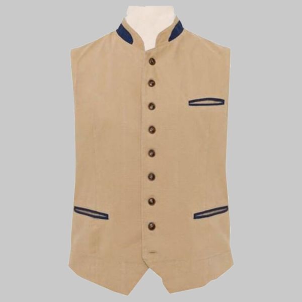 Canvas Austrian Tirol Waistcoat Sand Beige