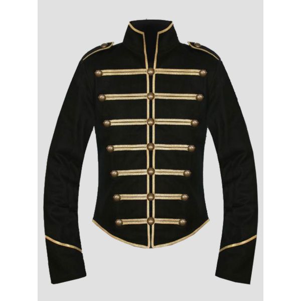 Black Gold Military Parade Drummer Chemical Jacket