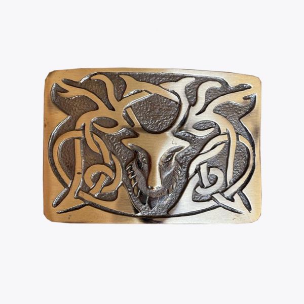 Enamel Stag Antique Belt Buckle