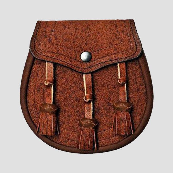 Khaki Classic Design Leather Sporran
