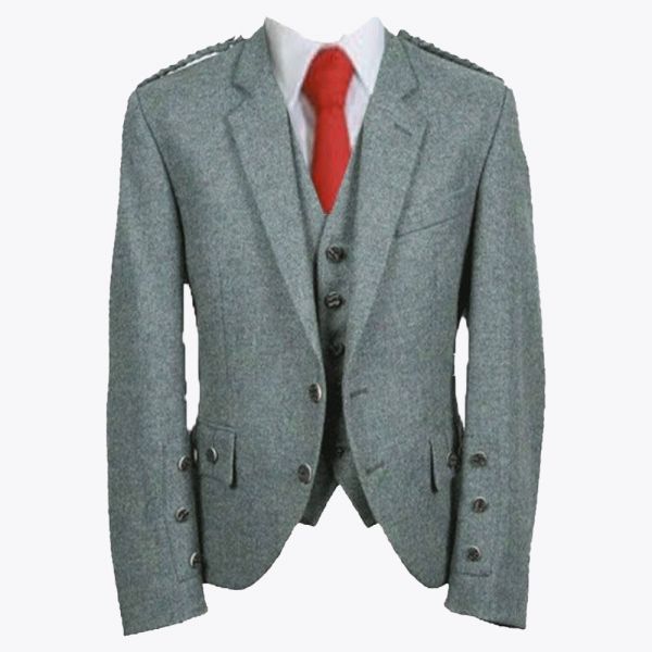 Lovat Green Argyll Tweed Kilt Jacket And Vest For Men