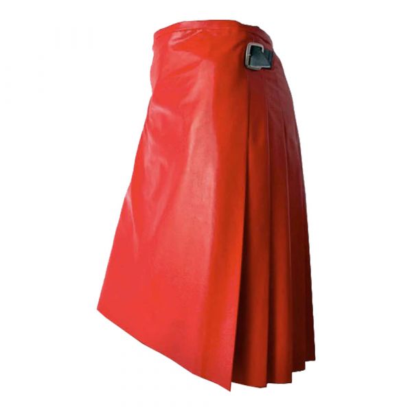 Multiple Pleated Leather Kilt