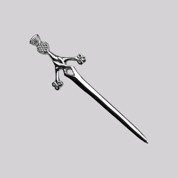 New Deluxe Claymore Sword Thistle Head Kilt Pin