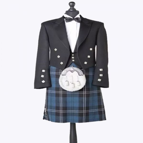 Prince Charlie Ramsay Blue Tartan Kilt Outfit